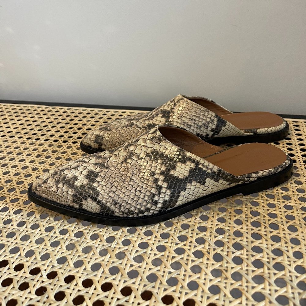 APC Snakeskin Leather Mules